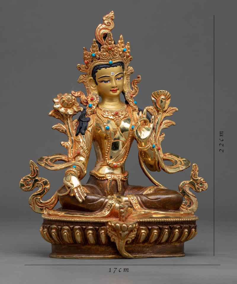 Green Tara Sculpture Traditionally Hand-carved | Hand Crafted Mother Tara Statue