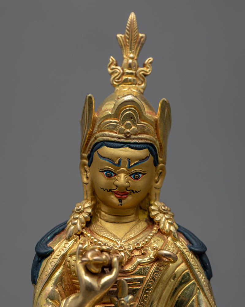 Semi Wrathful Guru Rinpoche Sculpture | Hand Carved Precious Guru