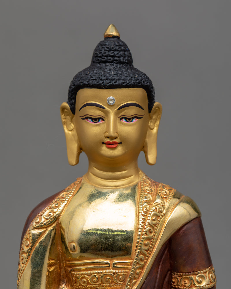 Gautama Buddha Gold Plated Sculpture | Tibetan Buddhist Art