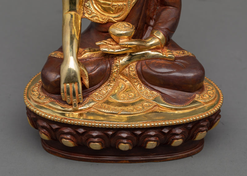 Gautama Buddha Gold Plated Sculpture | Tibetan Buddhist Art