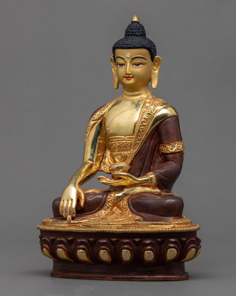 Gautama Buddha Gold Plated Sculpture | Tibetan Buddhist Art