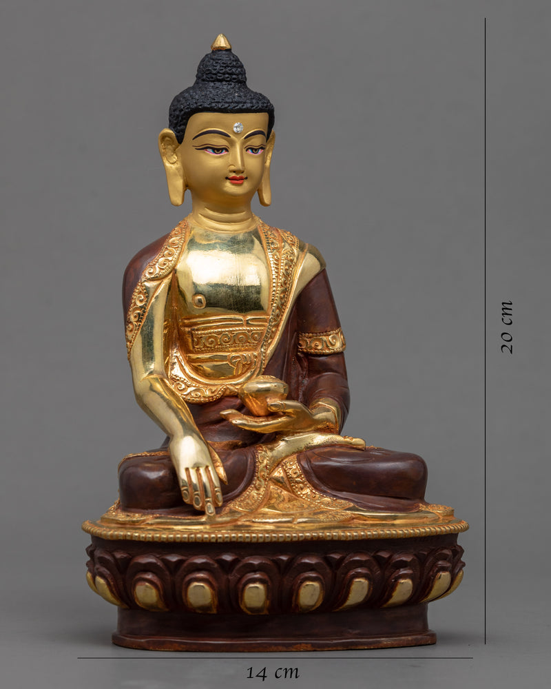 Gautama Buddha Gold Plated Sculpture | Tibetan Buddhist Art