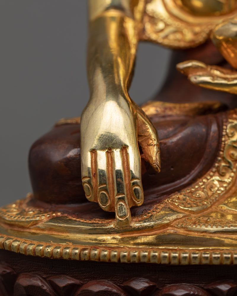 Gautama Buddha Gold Plated Sculpture | Tibetan Buddhist Art