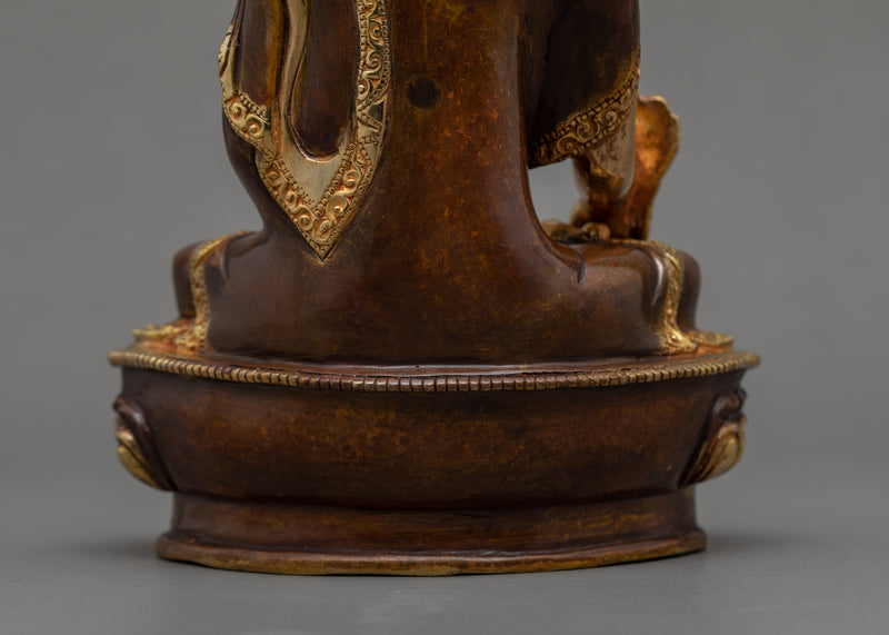 Buddhist Deity Medicine Buddha Sculpture | Gold Gilded Bhaishajyaguru