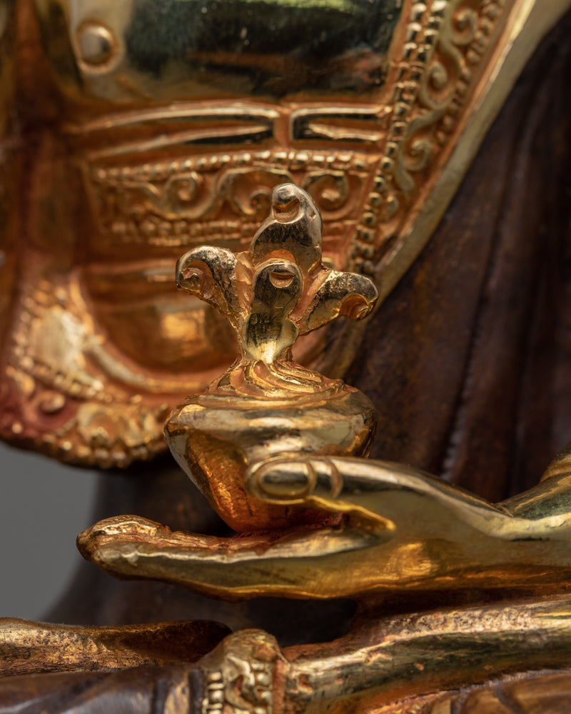 Buddhist Deity Medicine Buddha Sculpture | Gold Gilded Bhaishajyaguru