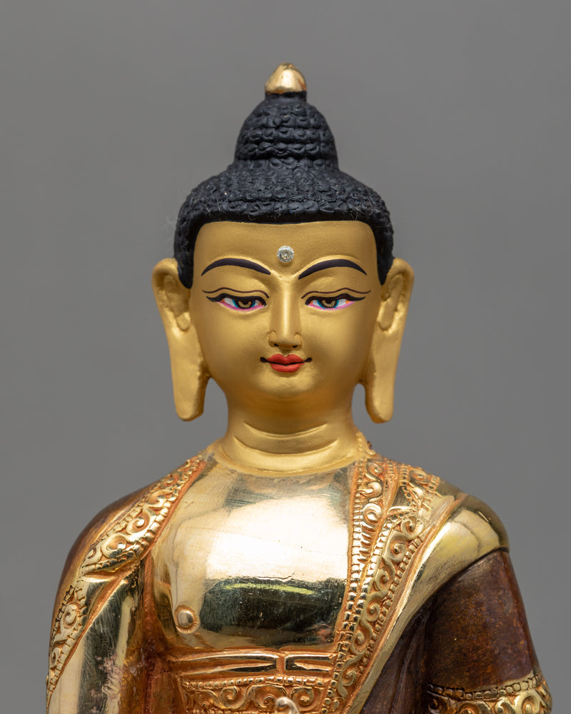 Buddhist Deity Medicine Buddha Sculpture | Gold Gilded Bhaishajyaguru