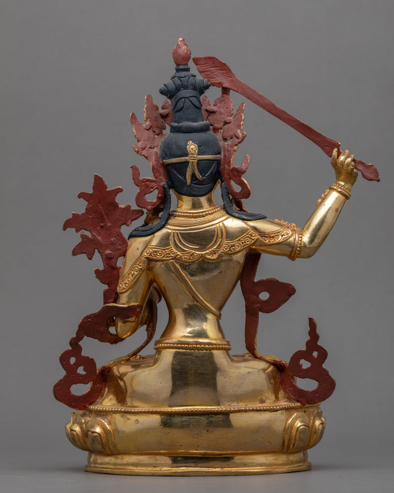 Bodhisattva Manjushri Deity Of Wisdom Statue | Traditionally Hand Carved Art