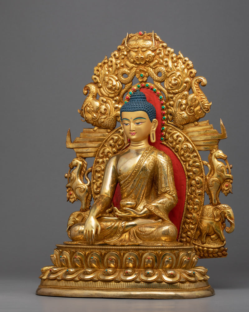 Peaceful Shakyamuni Buddha Sculpture | Hand Carved Buddhist Art