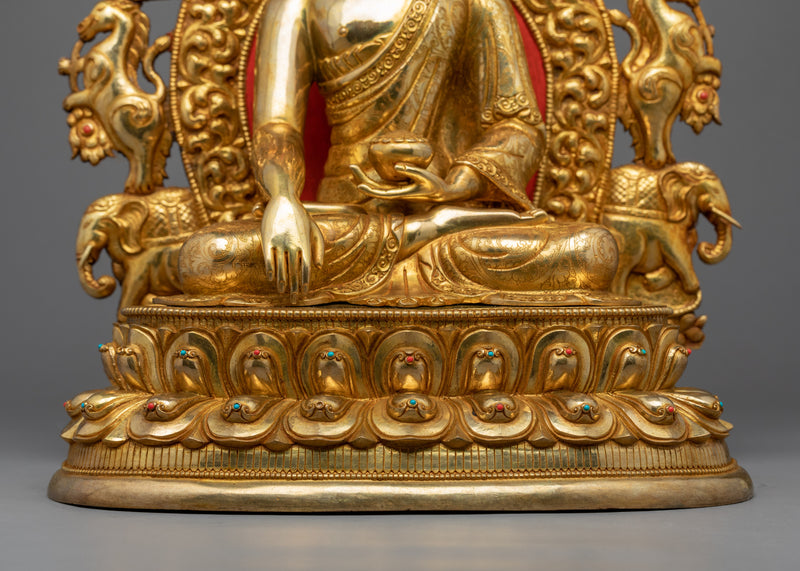 Peaceful Shakyamuni Buddha Sculpture | Hand Carved Buddhist Art