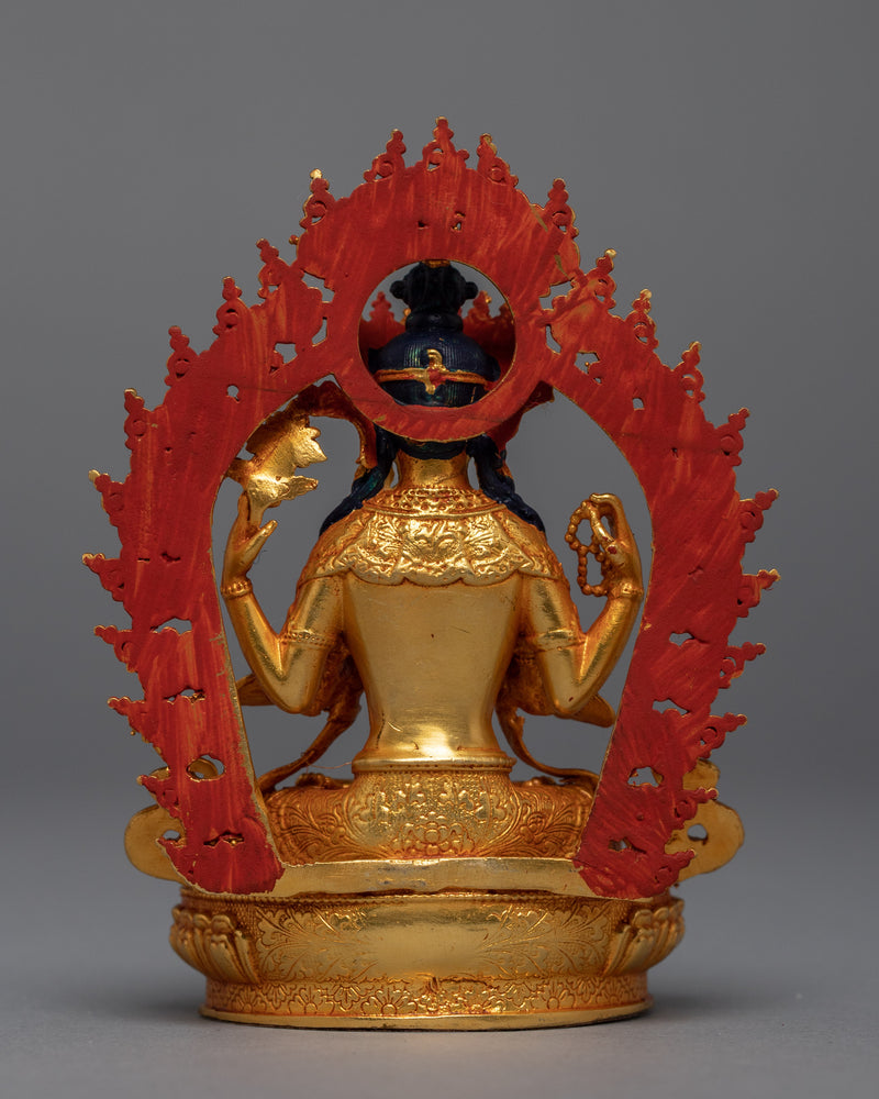 Miniature Chenrezig Sculpture | Buddhist Compassionate Bodhisattva