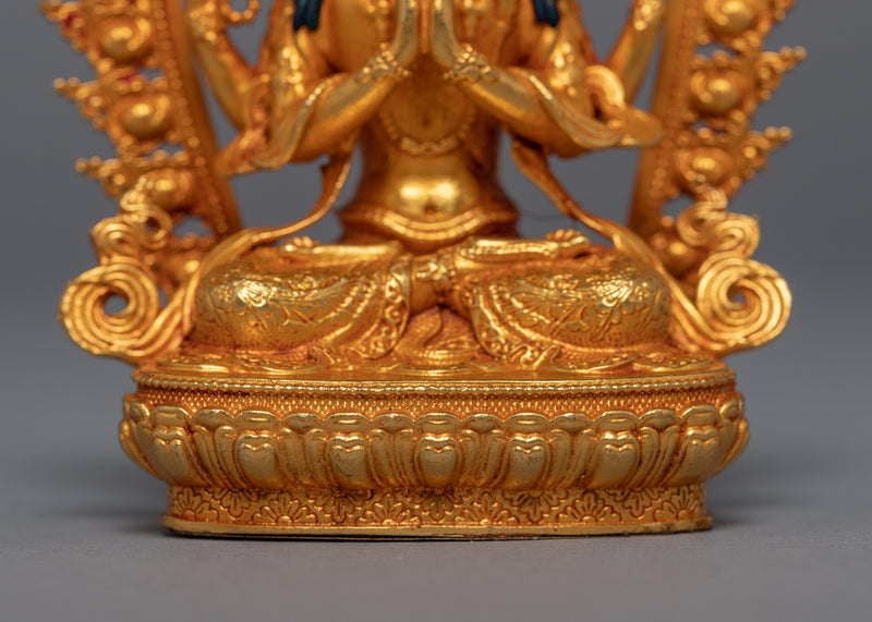 Miniature Chenrezig Sculpture | Buddhist Compassionate Bodhisattva