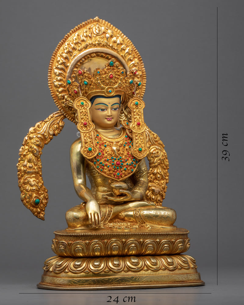 Crowned Shakyamuni Buddha Statue | Buddhist Enlightenment Deity