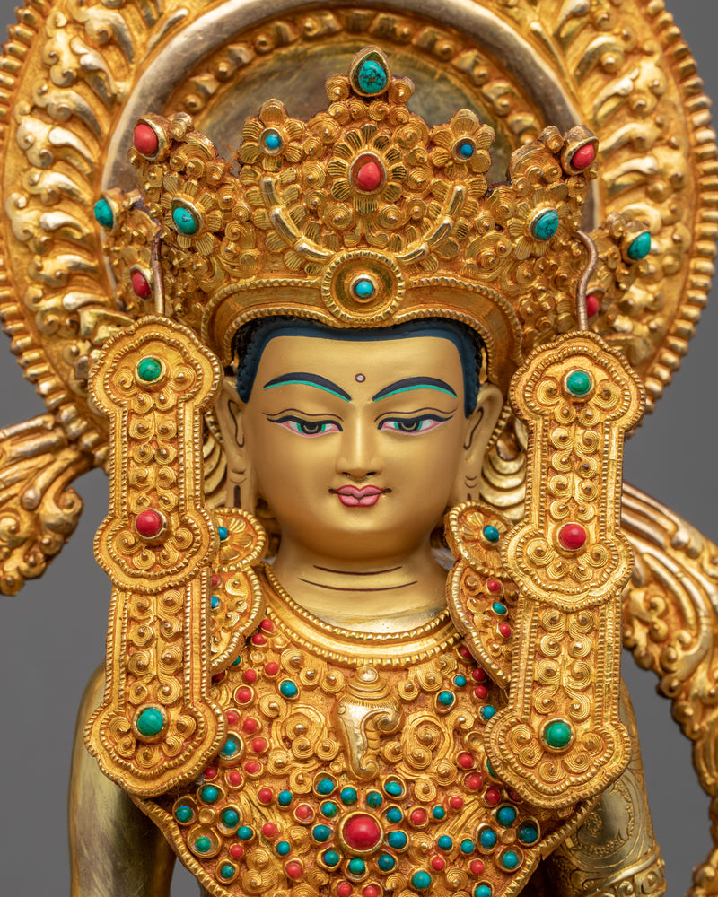 Crowned Shakyamuni Buddha Statue | Buddhist Enlightenment Deity