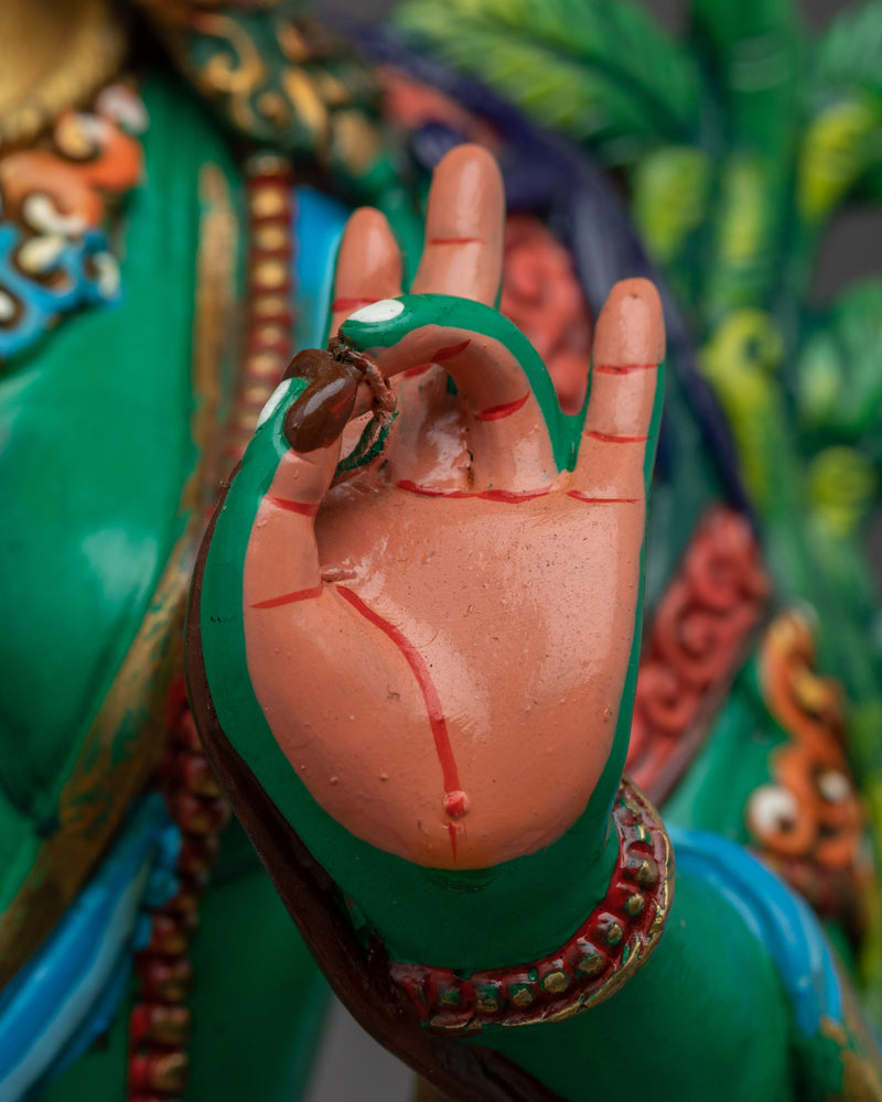 Green Tara Sculpture Traditionally Hand Carved | Buddhist Mother Tara Artwork