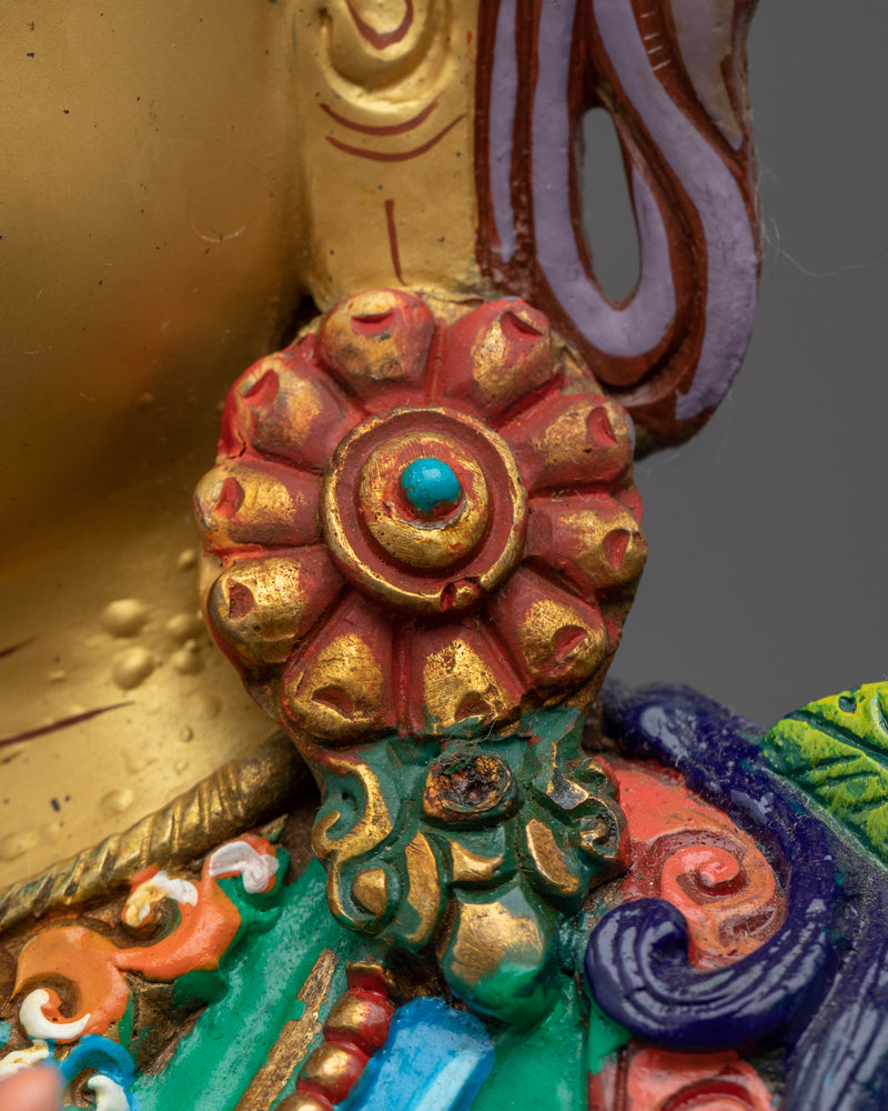 Green Tara Sculpture Traditionally Hand Carved | Buddhist Mother Tara Artwork