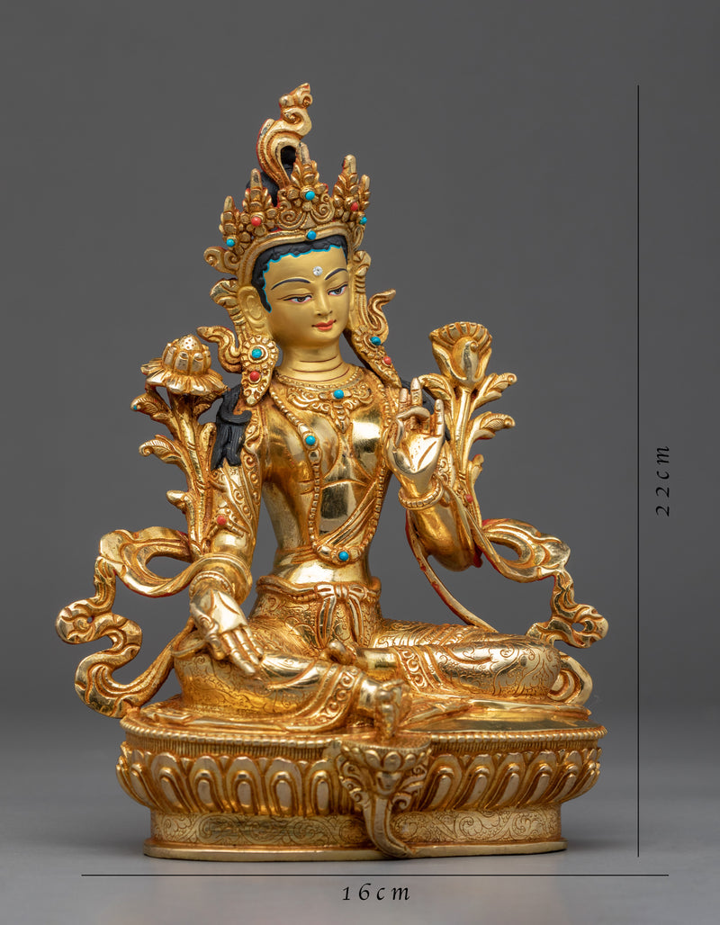 Green Tara Sculpture Nepal | Handmade Bodhisattva Statue