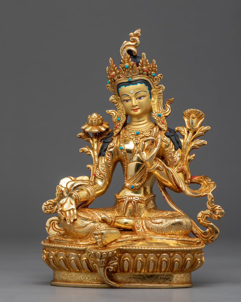 Green Tara Sculpture Nepal | Handmade Bodhisattva Statue