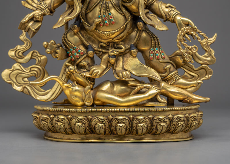 6 Armed Mahakala Statue | Traditional Himalayan Art