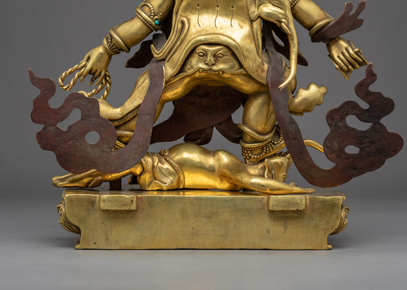 6 Armed Mahakala Statue | Traditional Himalayan Art