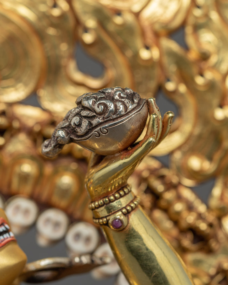 Vajrayogini Gold Gilded Dakini Statue | Buddhist Dakini Statue