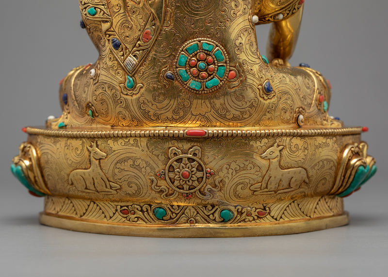 Gold Gilded Buddha hand Sculpture | Traditional Himalayan Art