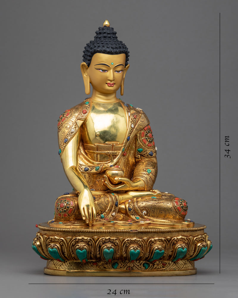 Gold Gilded Buddha hand Sculpture | Traditional Himalayan Art