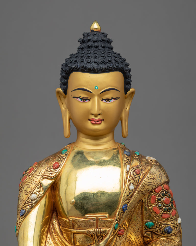 Gold Gilded Buddha hand Sculpture | Traditional Himalayan Art