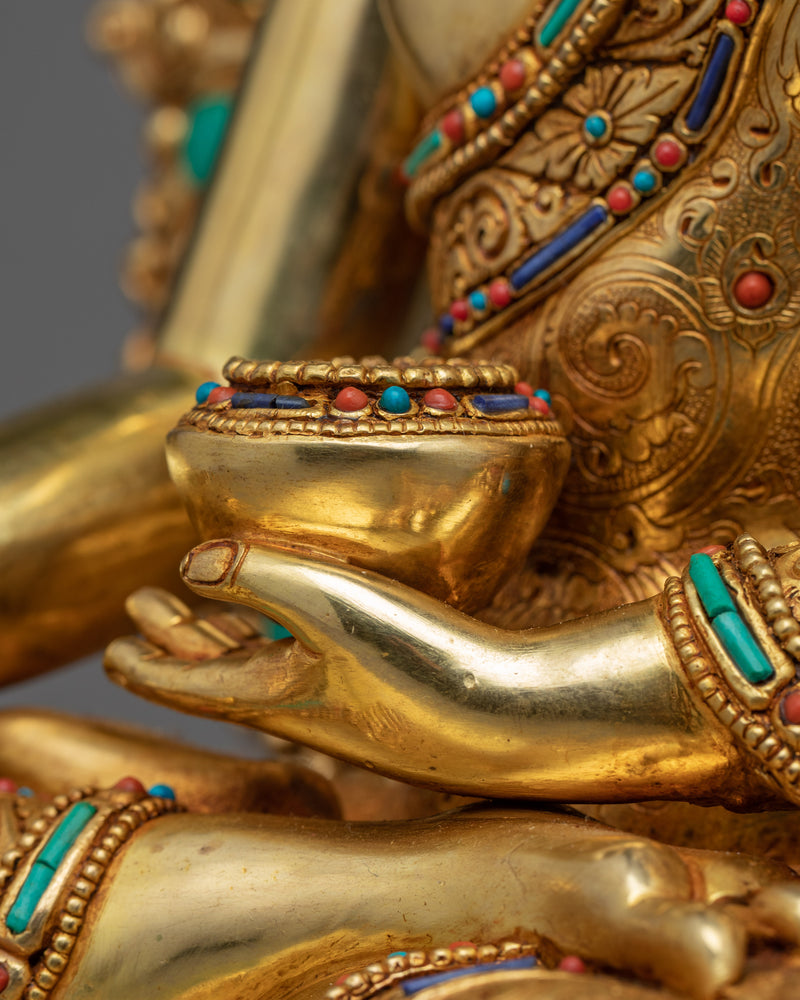 Tibet Buddha Statue | 24K Gold Hand Carved Artwork