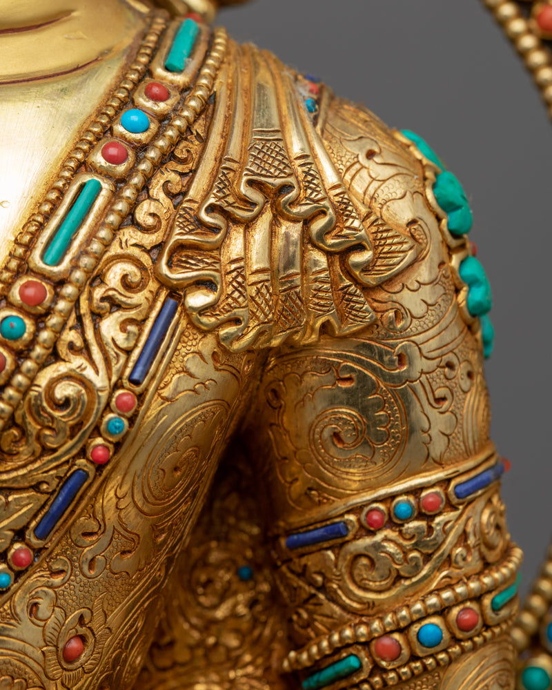 Tibet Buddha Statue | 24K Gold Hand Carved Artwork