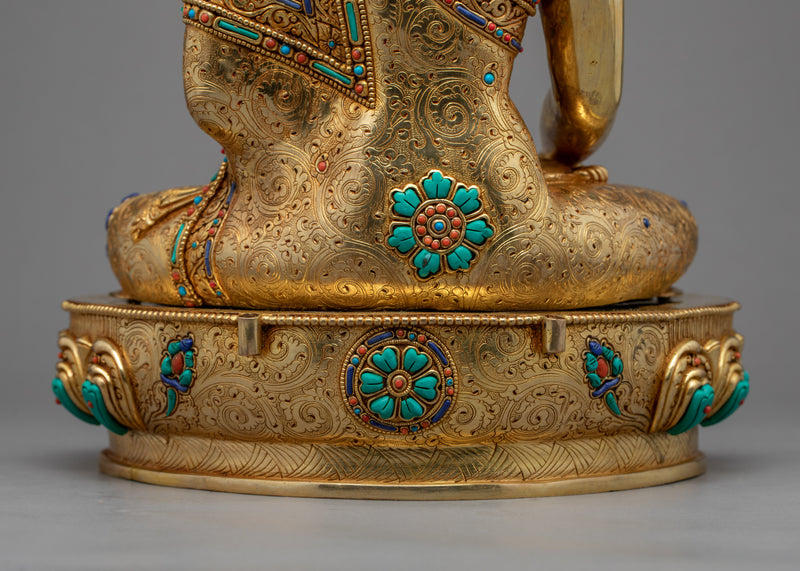 Tibet Buddha Statue | 24K Gold Hand Carved Artwork