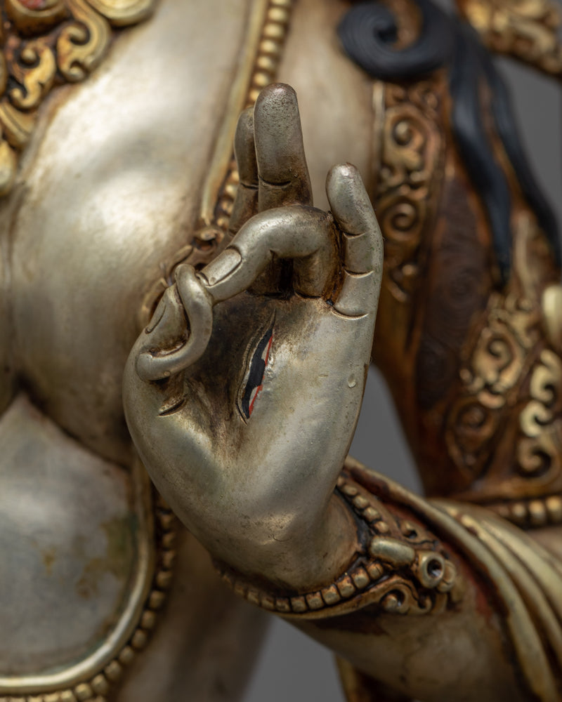 Mother Tara White Goddess Statue | Traditionally Handmade Buddhist Artwork