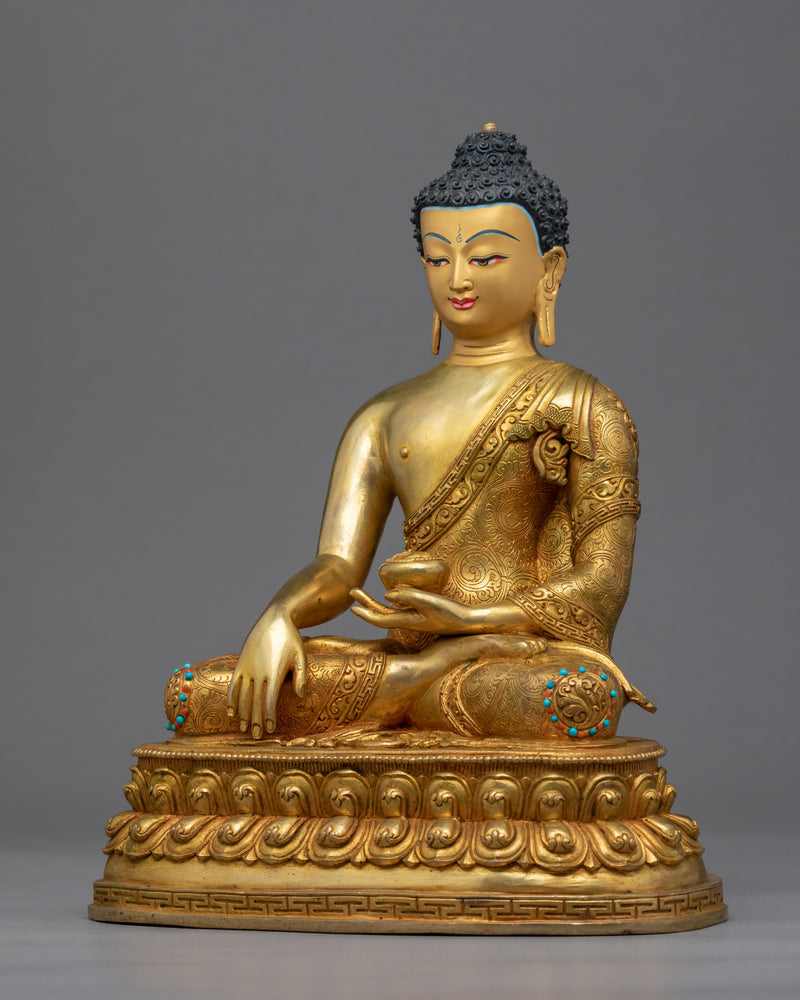 Antique Tibetan Buddha Statue | Gold Plated Himalayan Art