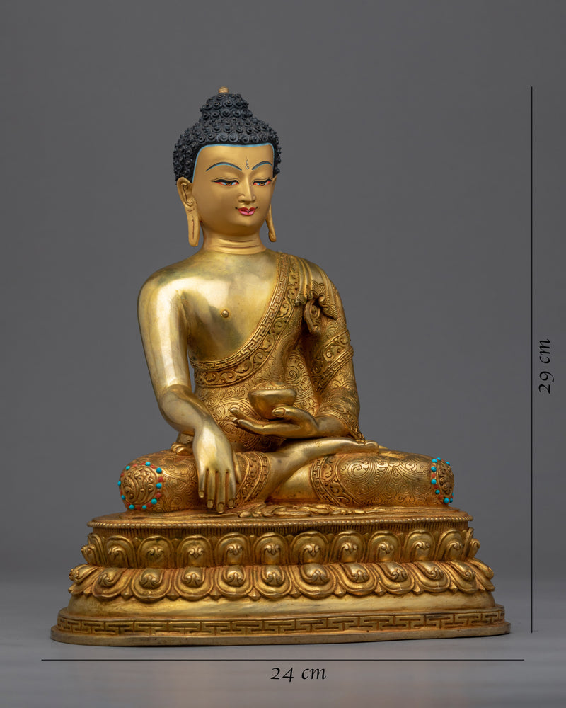 Antique Tibetan Buddha Statue | Gold Plated Himalayan Art