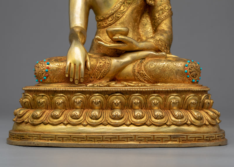 Antique Tibetan Buddha Statue | Gold Plated Himalayan Art