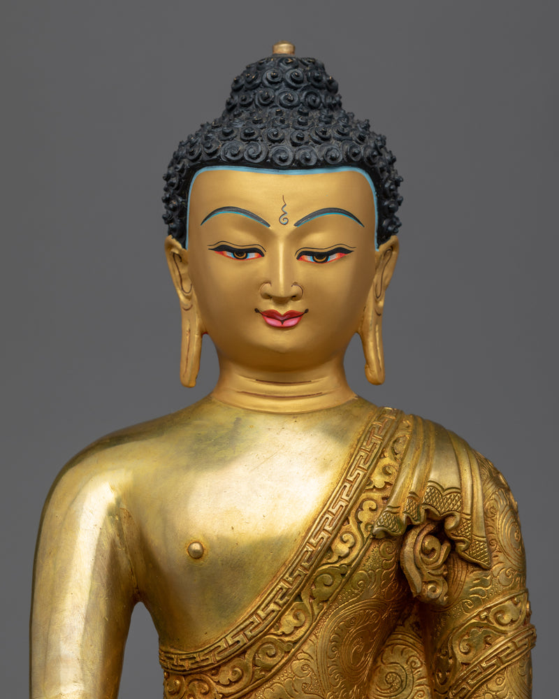 Antique Tibetan Buddha Statue | Gold Plated Himalayan Art