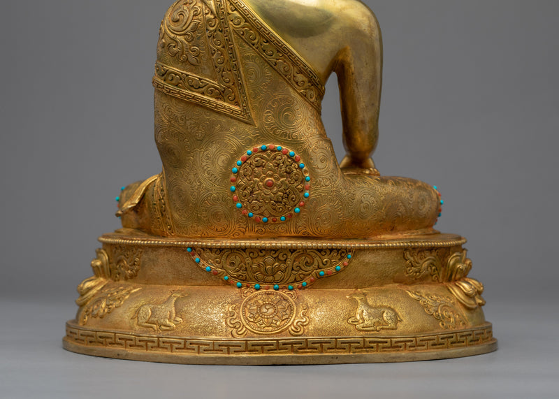 Antique Tibetan Buddha Statue | Gold Plated Himalayan Art