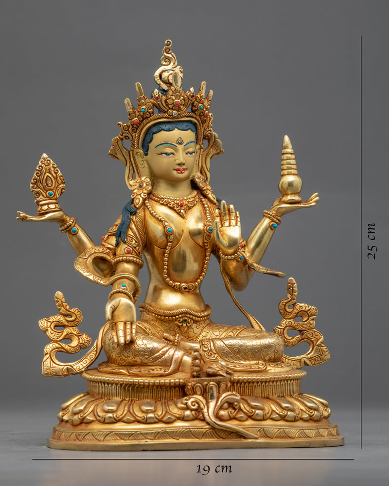 Laxmi Goddess Statue | Traditionally Hand Carved Buddhist Art