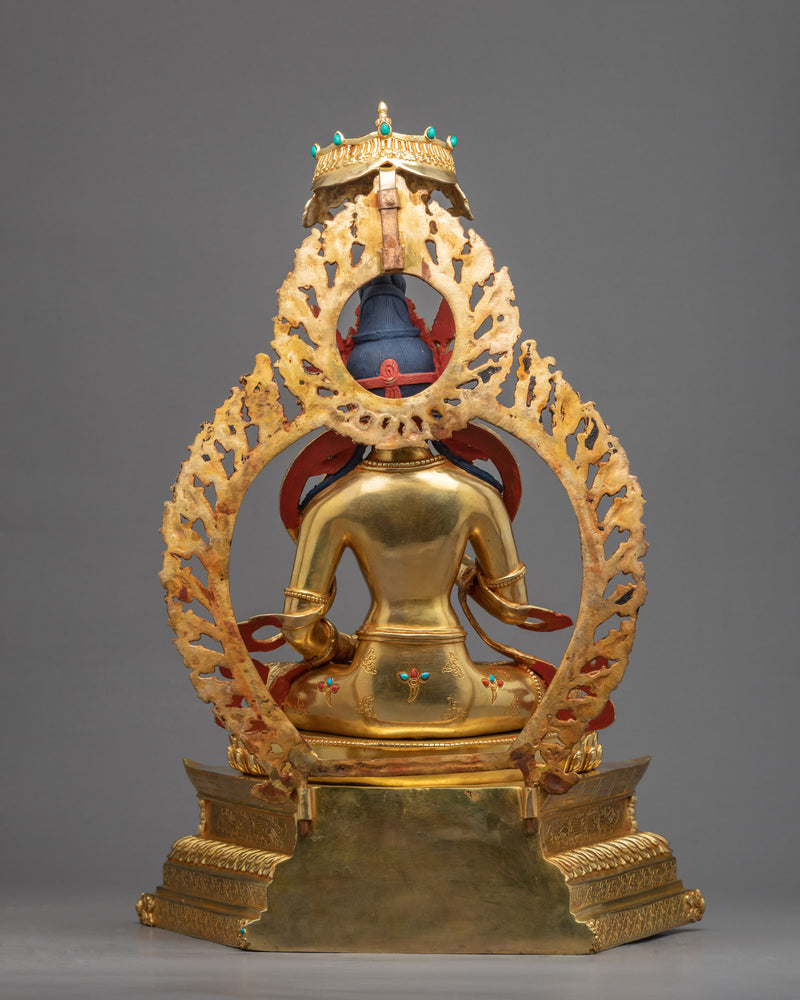 Guru Vajrasattva Statue | Hand Carved Traditional Art On Throne Set