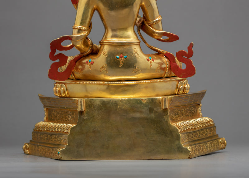 Guru Vajrasattva Statue | Hand Carved Traditional Art On Throne Set