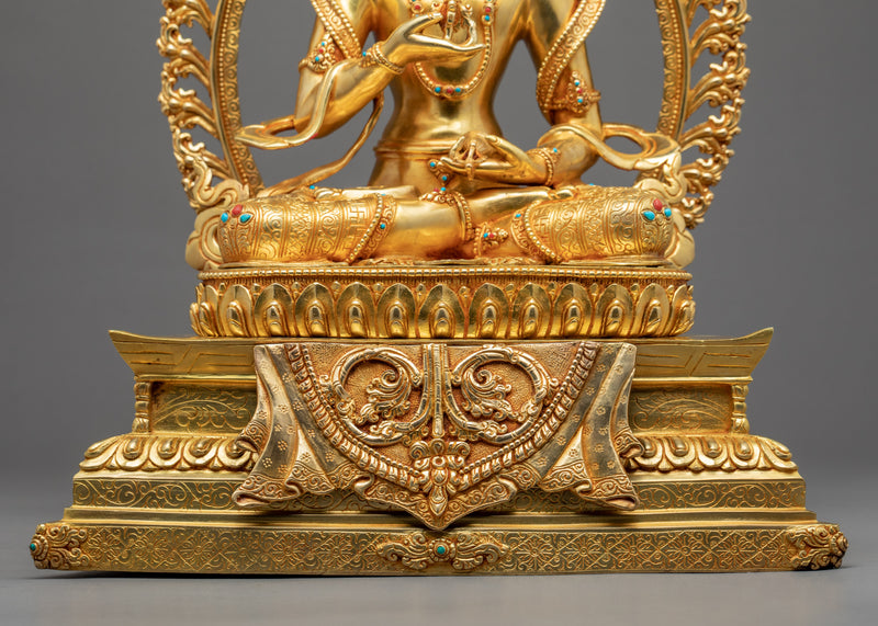 Guru Vajrasattva Statue | Hand Carved Traditional Art On Throne Set