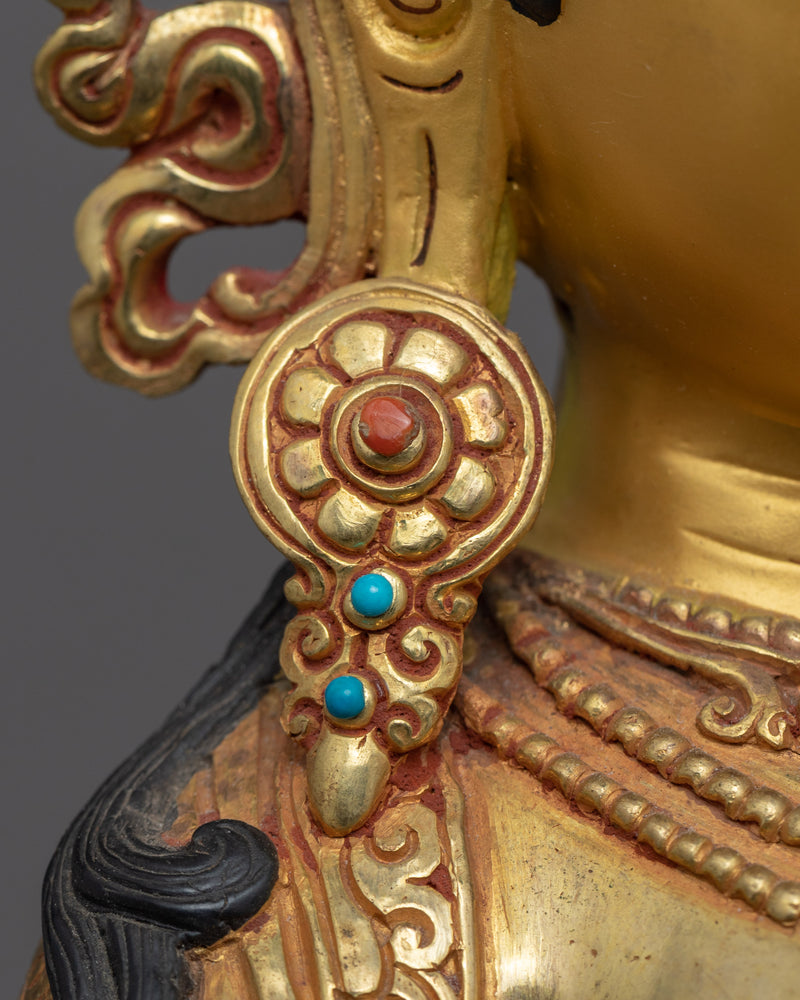 White Tara Buddha Statue | Gold Plated Himalayan Art