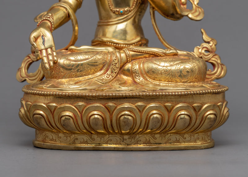 White Tara Buddha Statue | Gold Plated Himalayan Art