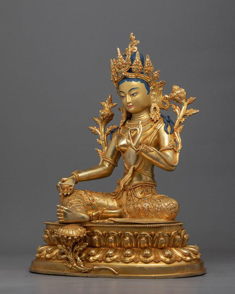 Green Tara Guided Meditation Statue | Highly Revered Mother Of Buddha Art