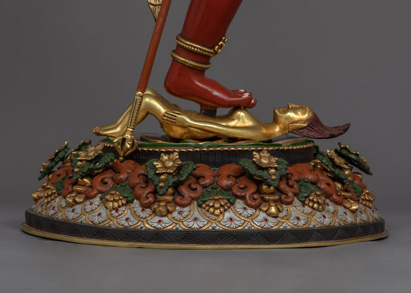 Standing Dorje Phagmo Statue | Tibetan Art Plated with Gold