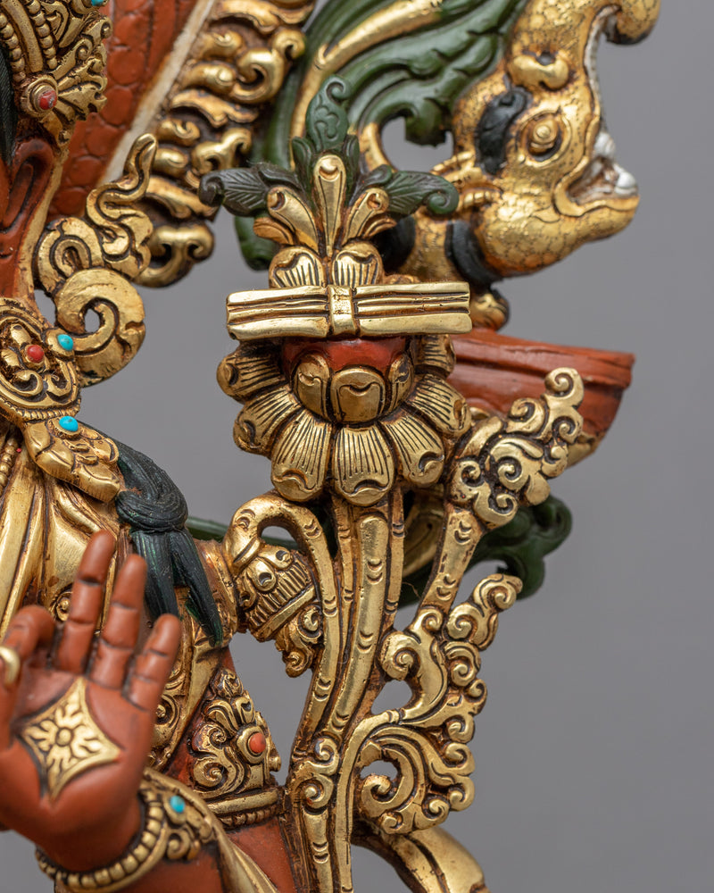 Bodhisattva Of Wisdom Manjushri Statue | Traditional Buddhist Deity Sculpture