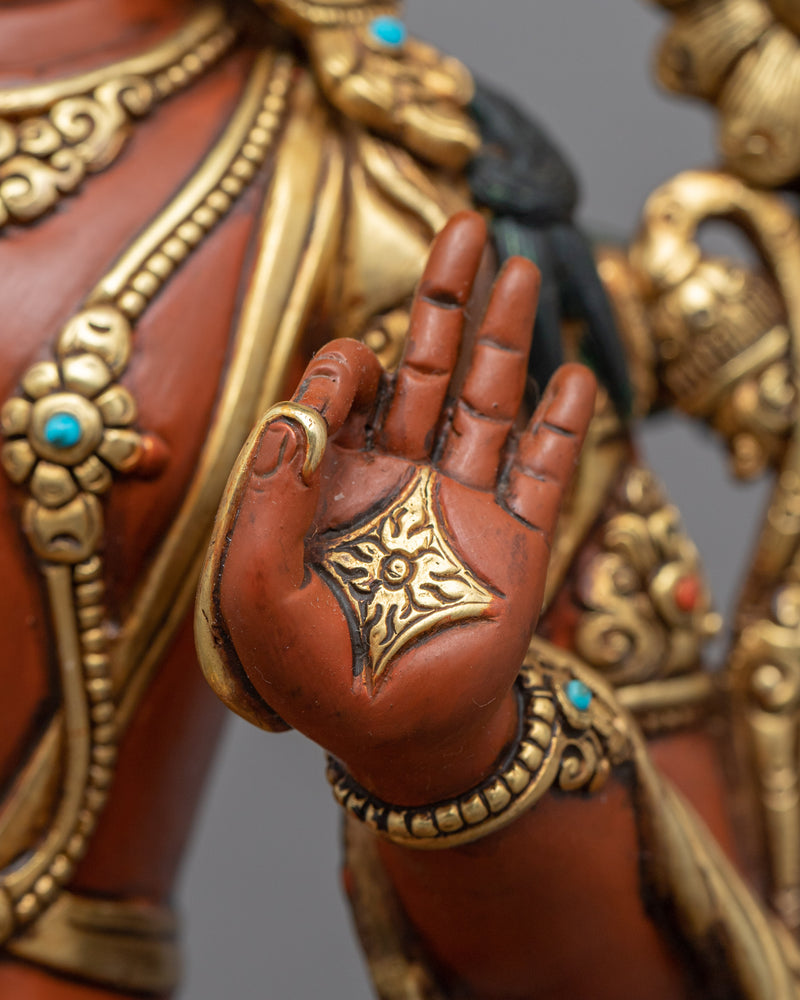 Bodhisattva Of Wisdom Manjushri Statue | Traditional Buddhist Deity Sculpture