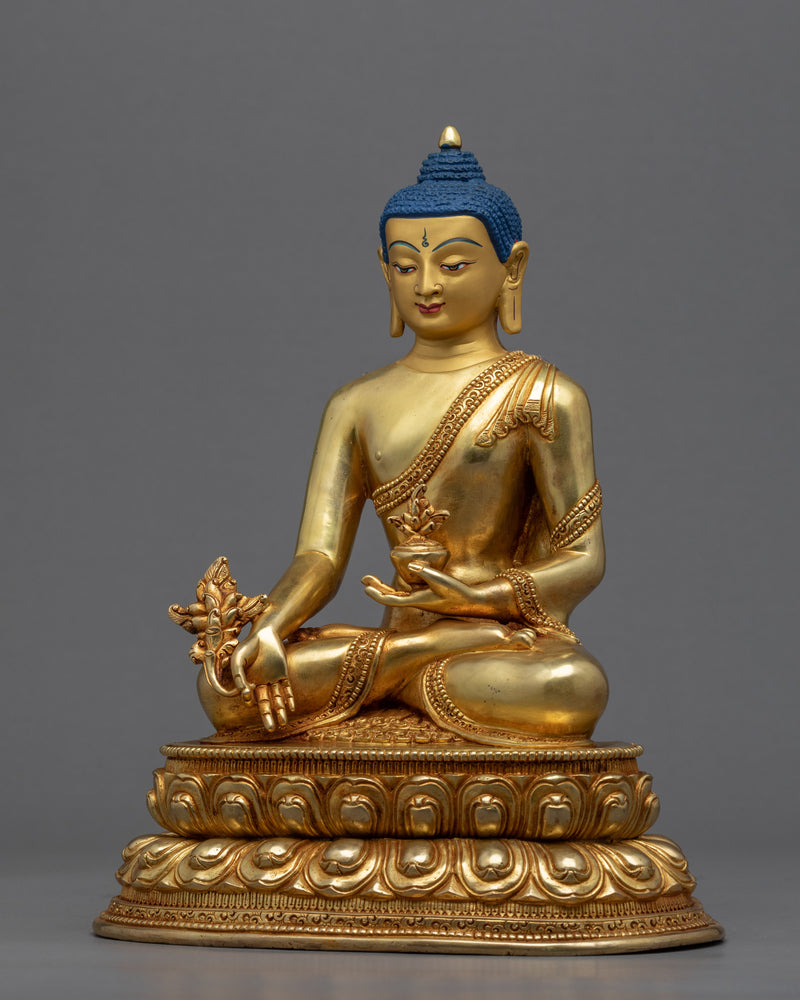 Medicine Buddha Puja Statue | Traditional Healing Buddha Sculpture