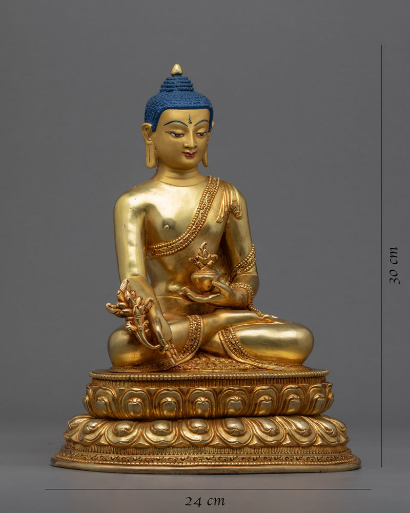 Medicine Buddha Puja Statue | Traditional Healing Buddha Sculpture