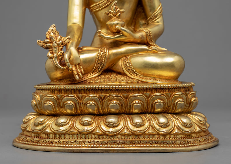 Medicine Buddha Puja Statue | Traditional Healing Buddha Sculpture