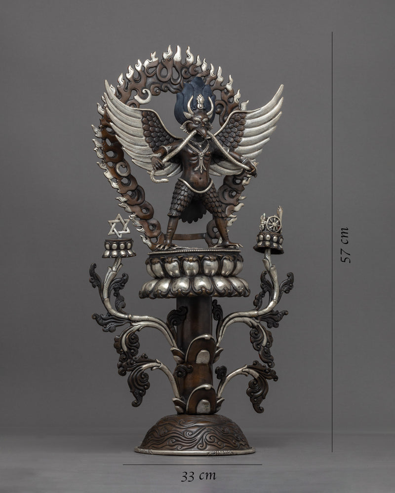 The Garuda Statue | Tibetan Art Plated with Silver